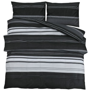 Set cu husă de pilotă, negru și alb, 240x220 cm, bumbac - Img 2