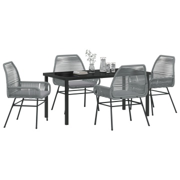 Set de 5 Mobilier de Grădină cu Perne Gri Ratan Sintetic - Img 3