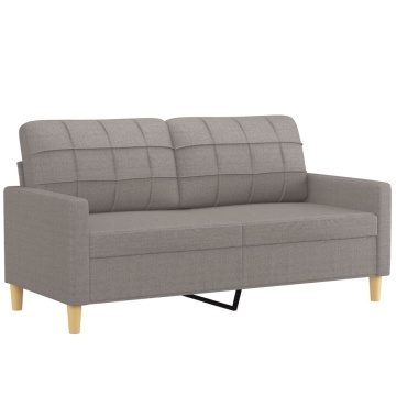 Set de canapea cu perne, 2 piese, gri taupe, material textil - Img 3