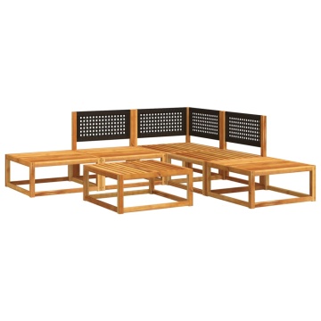 Set de canapele grădină cu perne, 6 piese, lemn masiv acacia - Img 3