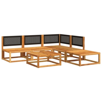 Set de canapele grădină cu perne, 6 piese, lemn masiv acacia - Img 3