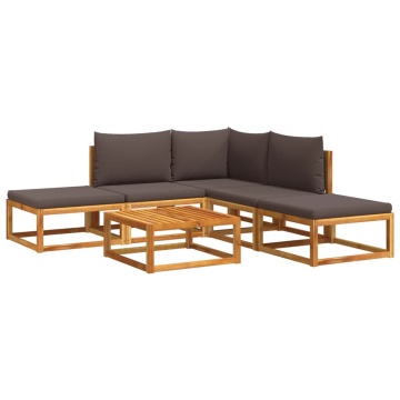 Set de canapele grădină cu perne, 6 piese, lemn masiv acacia - Img 2