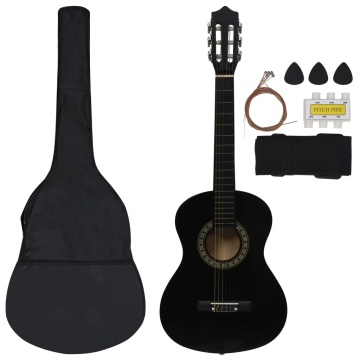 Set de chitară clasică începători, 8 piese, negru, 1/2 34 - Img 2