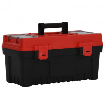 Set de cutii de scule, 2 piese, negru și roșu, polipropilenă - Img 2