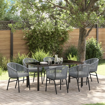 Set de dining pentru grădină , 7 piese Grey Poliratan - Img 1