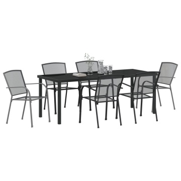 Set de Dining pentru Grădină 7 Piese Oțel Antracit - Img 3