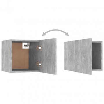 Set de dulapuri TV, 6 piese, gri beton, lemn prelucrat - Img 6