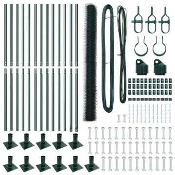 Set de Împrejmuire 2 Bucăți Verde Metal 25 x 1.5 m Durabil - Img 4