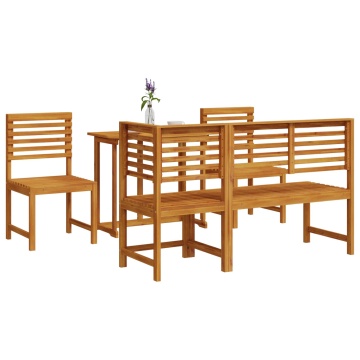 Set de masă pentru curte, 5 piese, din lemn masiv de acacia - Img 3