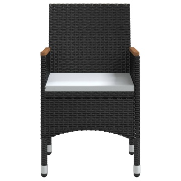 Set de masă pentru grădină, 7 piese, cu perne, negru - Img 4