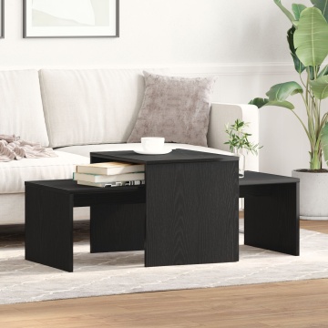 Set de mese nesting , negru stejar, 100x48x40 cm, lemn ingenios - Img 4