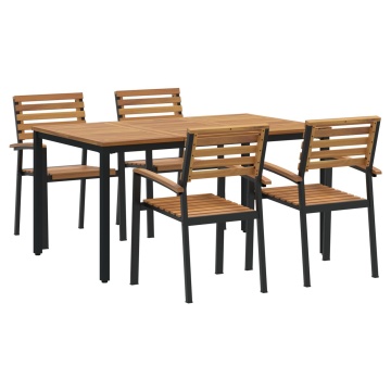 Set de mese pentru grădină 5 Piese Lemn Solid Acacia și Metal - Img 2