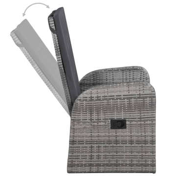 Set de mobilier pentru grădină, cu perne, 5 piese, gri - Img 8