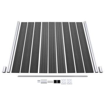 Set de panouri de gard, negru, 1045x186 cm, WPC - Img 8