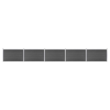 Set de panouri de gard, negru, 872 x 105 cm, WPC - Img 1