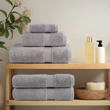 Set de prosoape premium SOLUND, 12 piese, gri, 600 g/m² - Img 3