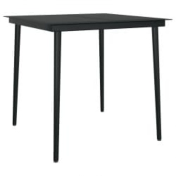 Set de servit masa pentru grădină, 5 piese, gri și negru - Img 8