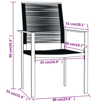 Set de servit masa pentru grădină, 5 piese, negru - Img 6