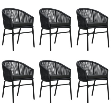 Set de servit masa pentru grădină, 7 piese, negru - Img 3