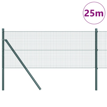 Set de Stâlpi de Gard Set de 2 Verde Metal 25 x 0.5 m Durabil - Img 3