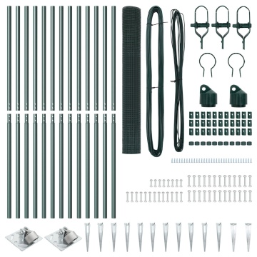 Set de Stâlpi de Împrejmuire Set de 2 Verde Metal 25 x 1 m - Img 4