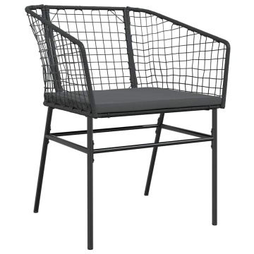 Set de sufragerie de grădină 5 piese neagră Sticlă Poly Rattan - Img 4