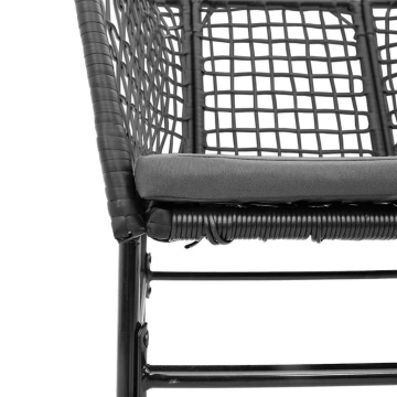 Set de sufragerie de grădină 5 piese neagră Sticlă Poly Rattan - Img 7