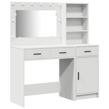 Set de Toaletă 2 Piese cu LED din Lemn Alb - Img 2
