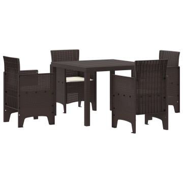 Set dining grădină cu perne maro poli ratan - Img 2