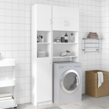 Set dulap mașină de spălat, alb, lemn prelucrat - Img 1