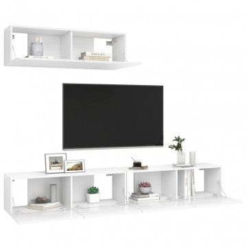 Set dulapuri TV, 3 piese, alb, PAL - Img 3