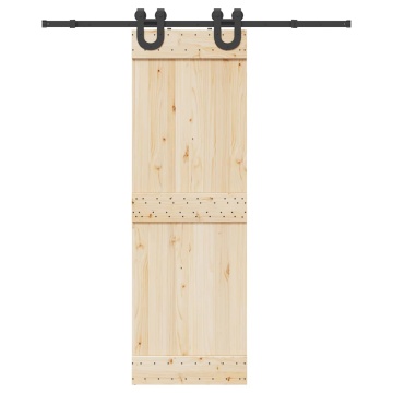 Set feronerie pentru ușă glisantă, negru, 183 cm, oțel - Img 1
