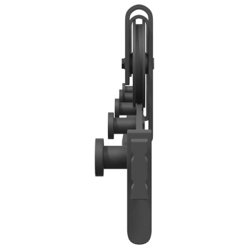 Set feronerie pentru ușă glisantă, negru, 183 cm, oțel - Img 5
