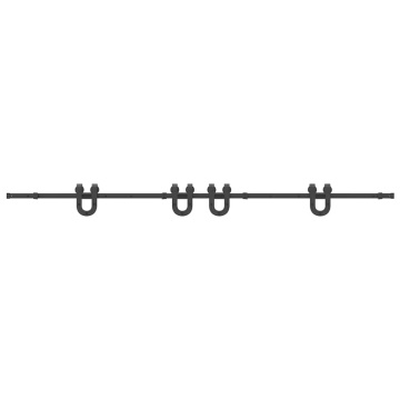 Set feronerie pentru ușă glisantă, negru, 183 cm, oțel - Img 4