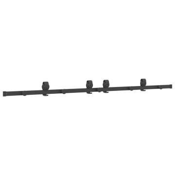 Set feronerie pentru uși glisante, negru, 200 cm, oțel - Img 6