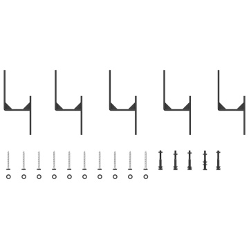Set feronerie pentru uși glisante, negru, 200 cm, oțel - Img 6