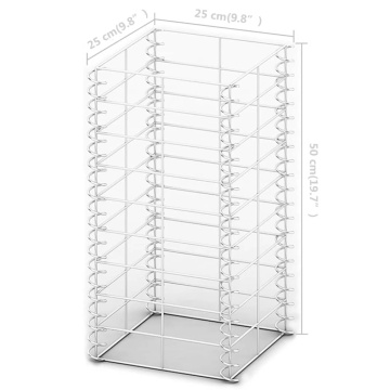 Set gabioane, 3 buc., sârmă galvanizată, 25 x 25 x 50 cm - Img 4