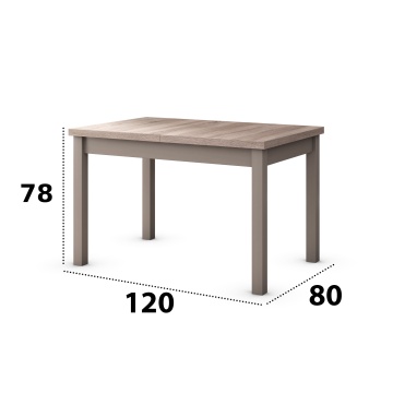 Set masa extensibila 120x150cm cu 6 scaune tapitate, mb-13 max5 si s-37 boss7 s11, sonoma, lemn masiv de fag, stofa - Img 3