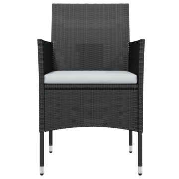 Set masă pentru grădină, 5 piese, cu perne, negru - Img 4