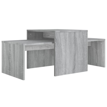 Set măsuță de cafea, gri sonoma, 100x48x40 cm, lemn prelucrat - Img 2