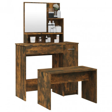 Set măsuță de toaletă, stejar afumat, 86,5x35x136 cm - Img 3