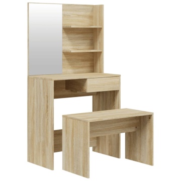 Set măsuță de toaletă, stejar sonoma, 74,5x40x141 cm - Img 2