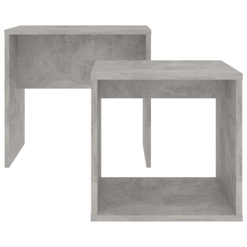 Set măsuțe de cafea, gri beton, 48x30x45 cm, lemn prelucrat - Img 4