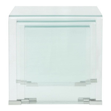 Set mese suprapuse, sticlă călită transparentă, trei piese - Img 7
