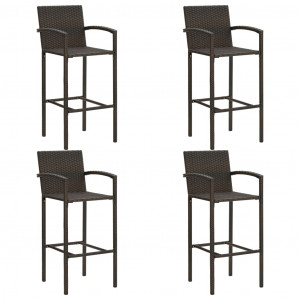 Set mobilier bar de grădină, 5 piese, maro, poliratan - Img 8