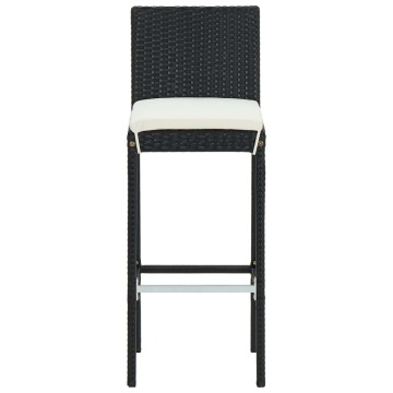 Set mobilier bar de grădină cu perne, 3 piese, negru - Img 4