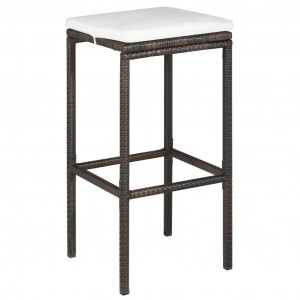 Set mobilier bar de grădină cu perne, 5 piese, maro, poliratan - Img 8