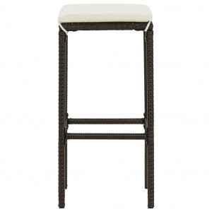 Set mobilier bar de grădină cu perne, 9 piese, maro, poliratan - Img 6