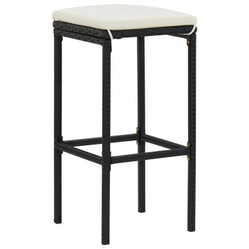 Set mobilier bar de grădină cu perne, 9 piese, negru, poliratan - Img 8