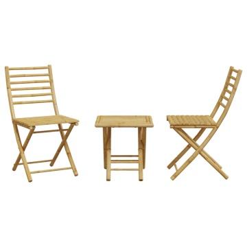 Set mobilier bistro, 3 piese, bambus - Img 4